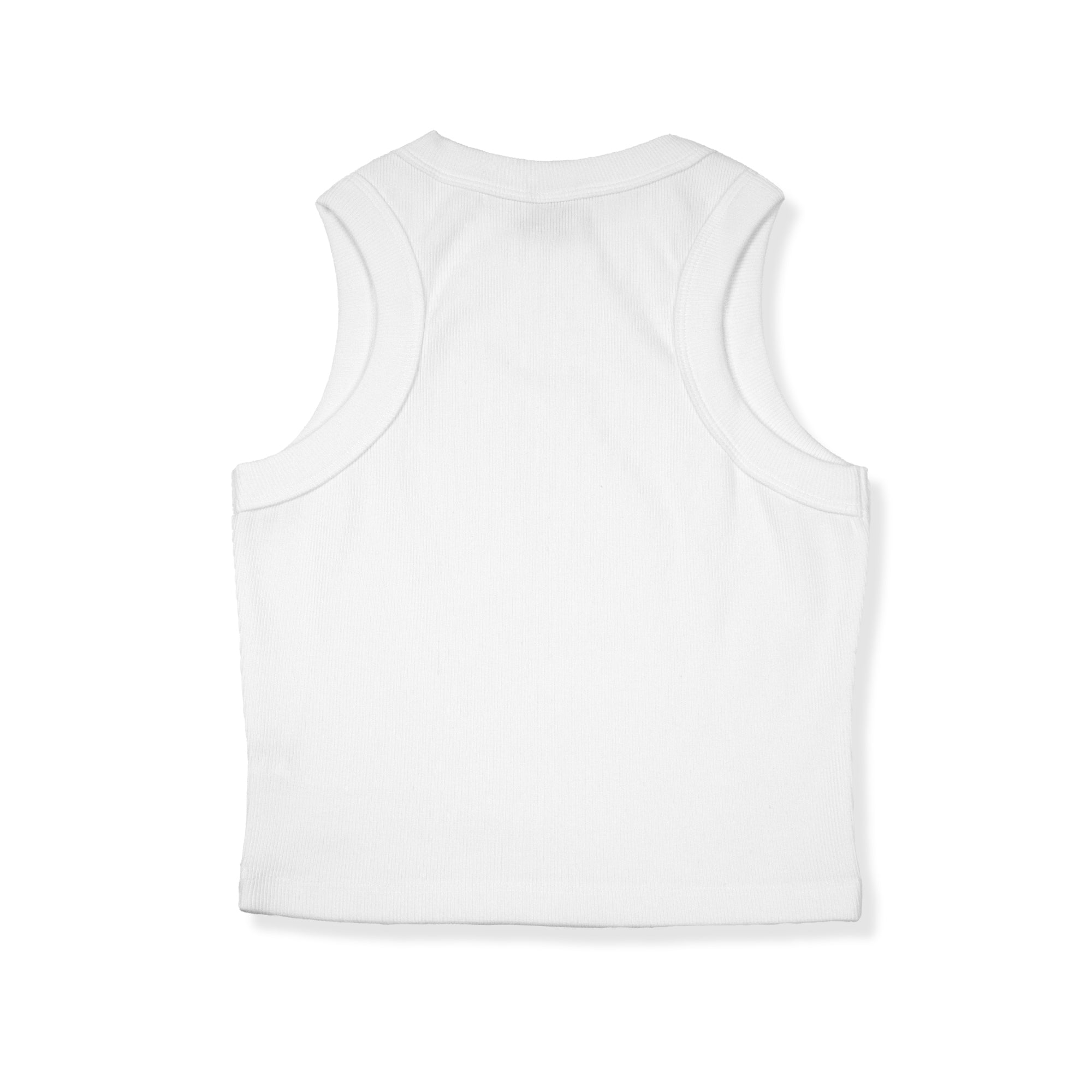 SMANICATO IN COTONE A COSTINE BIANCO - DONNA