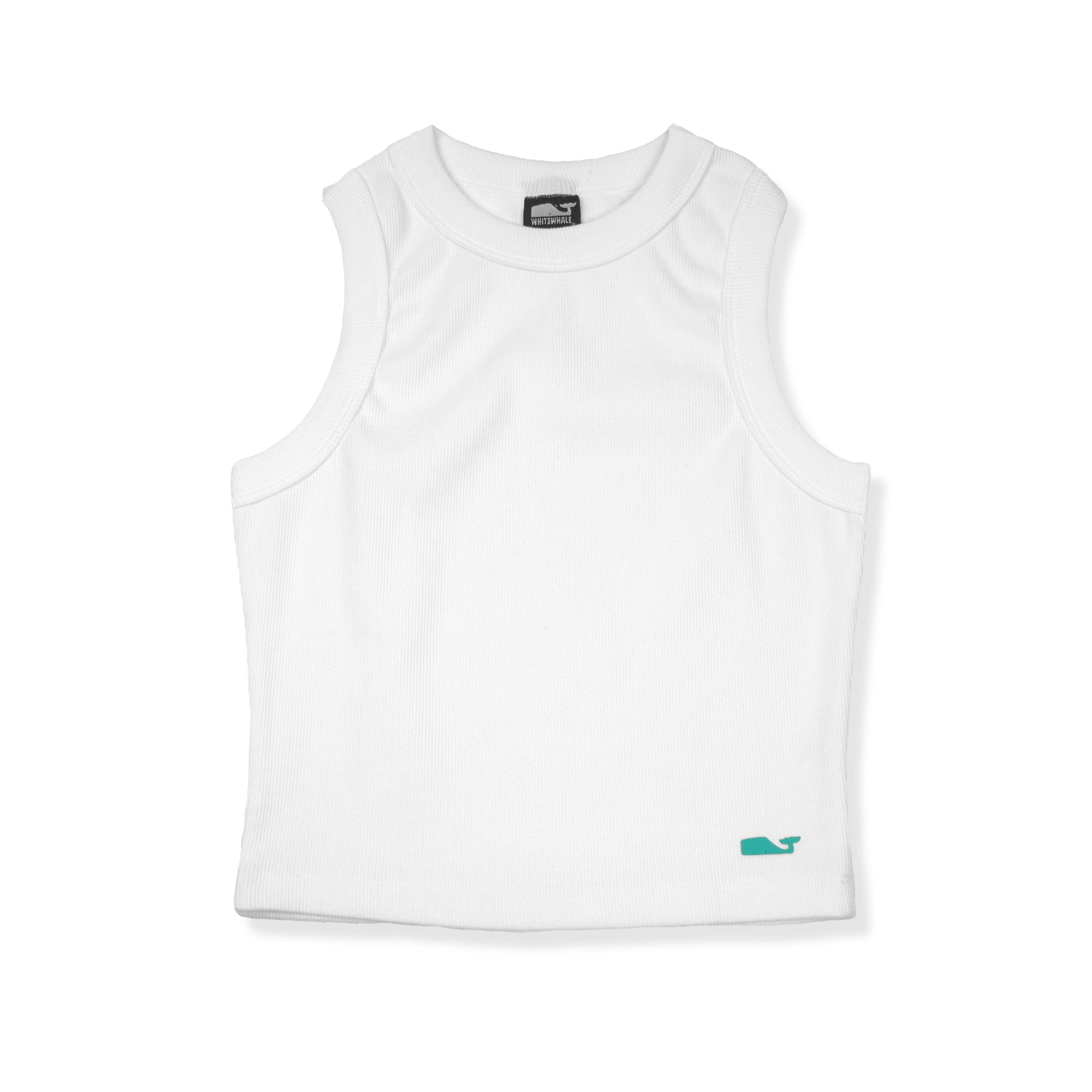 SMANICATO IN COTONE A COSTINE BIANCO - DONNA