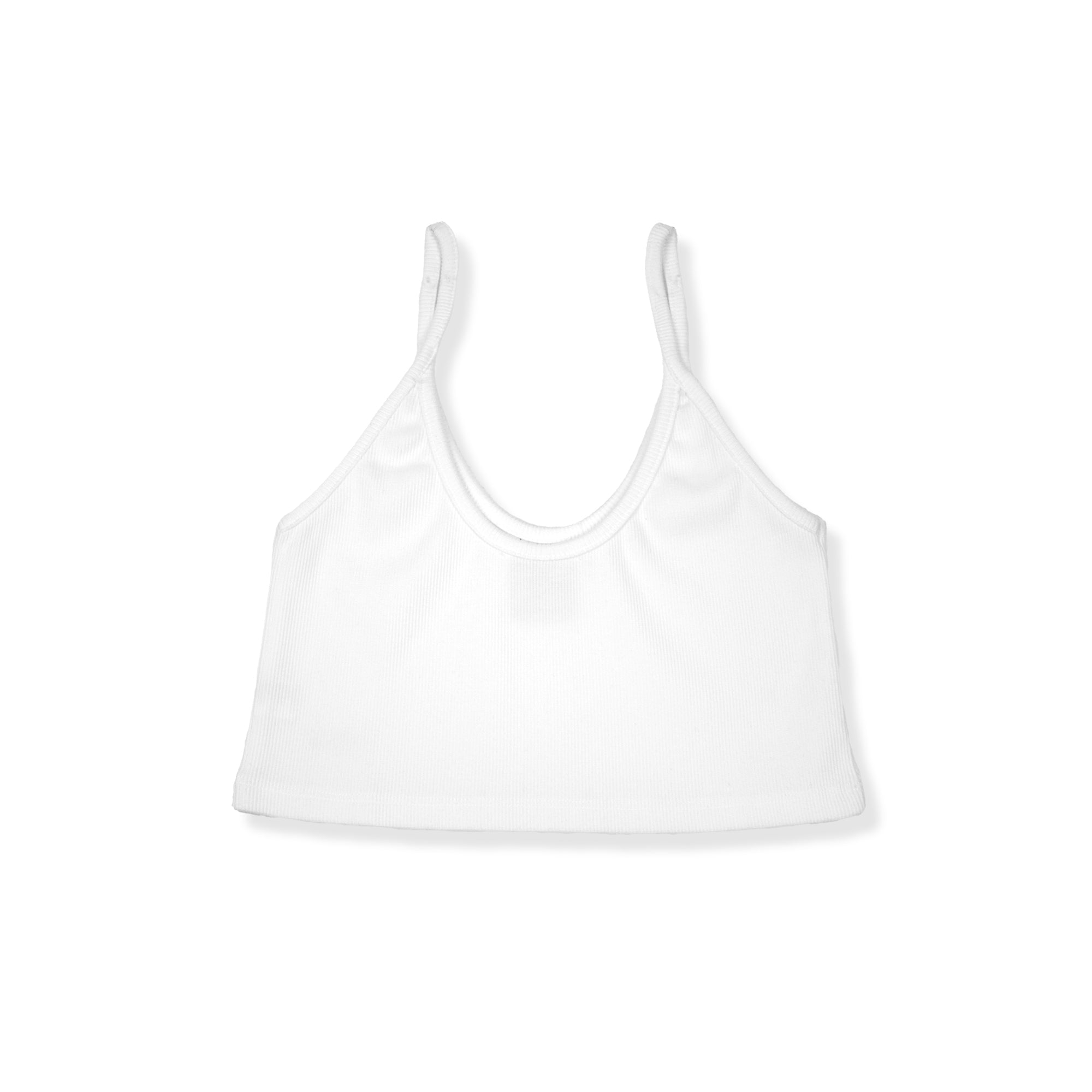 TOP IN COTONE A COSTINE BIANCO - DONNA