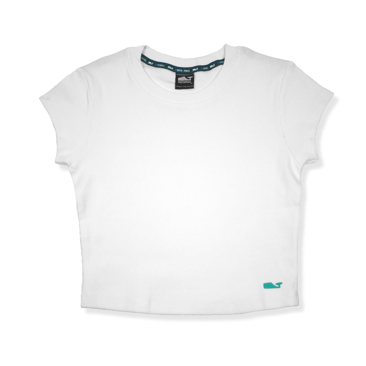 T-SHIRT  IN COTONE A COSTINE BIANCA - DONNA