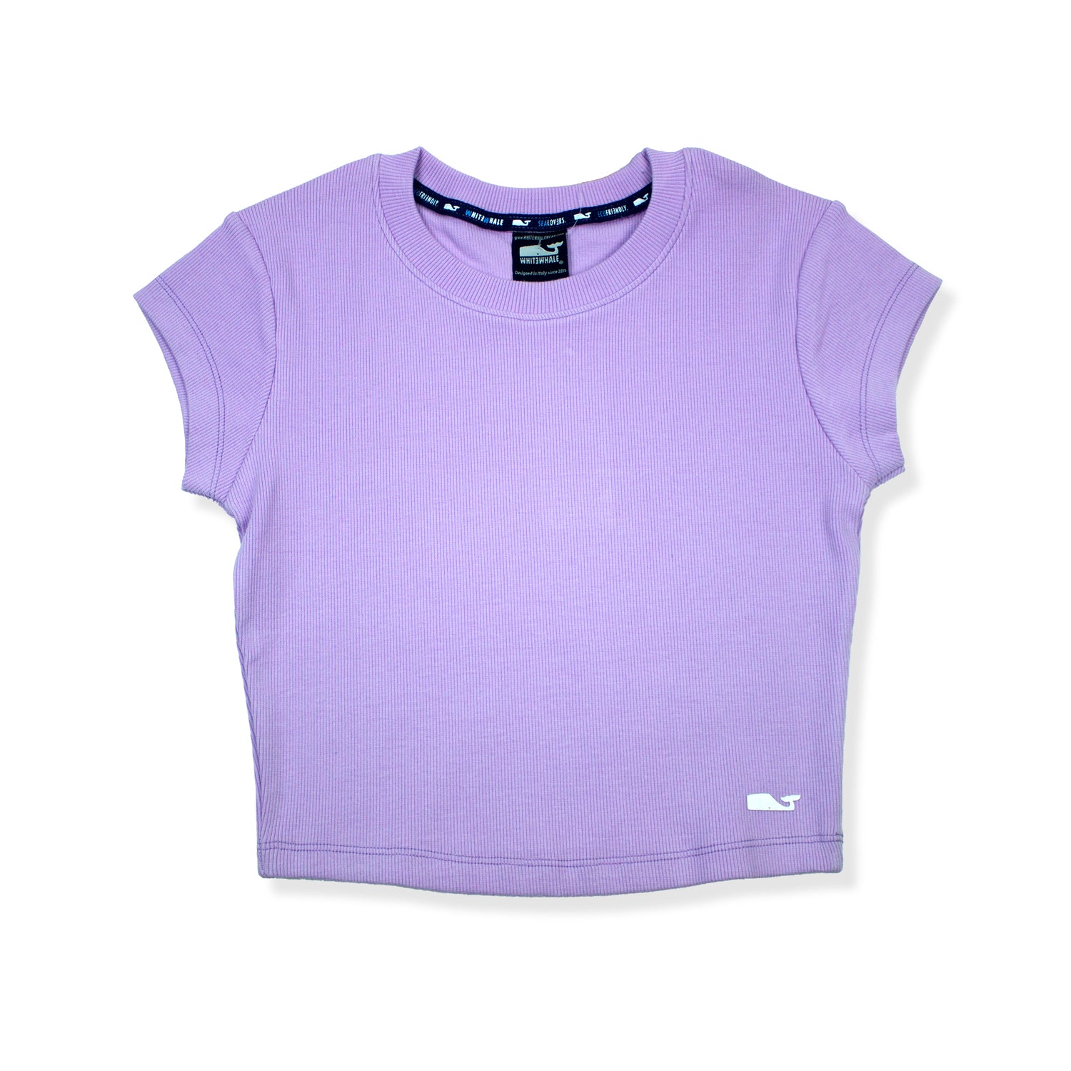 T-SHIRT  IN COTONE A COSTINE GLICINE - DONNA