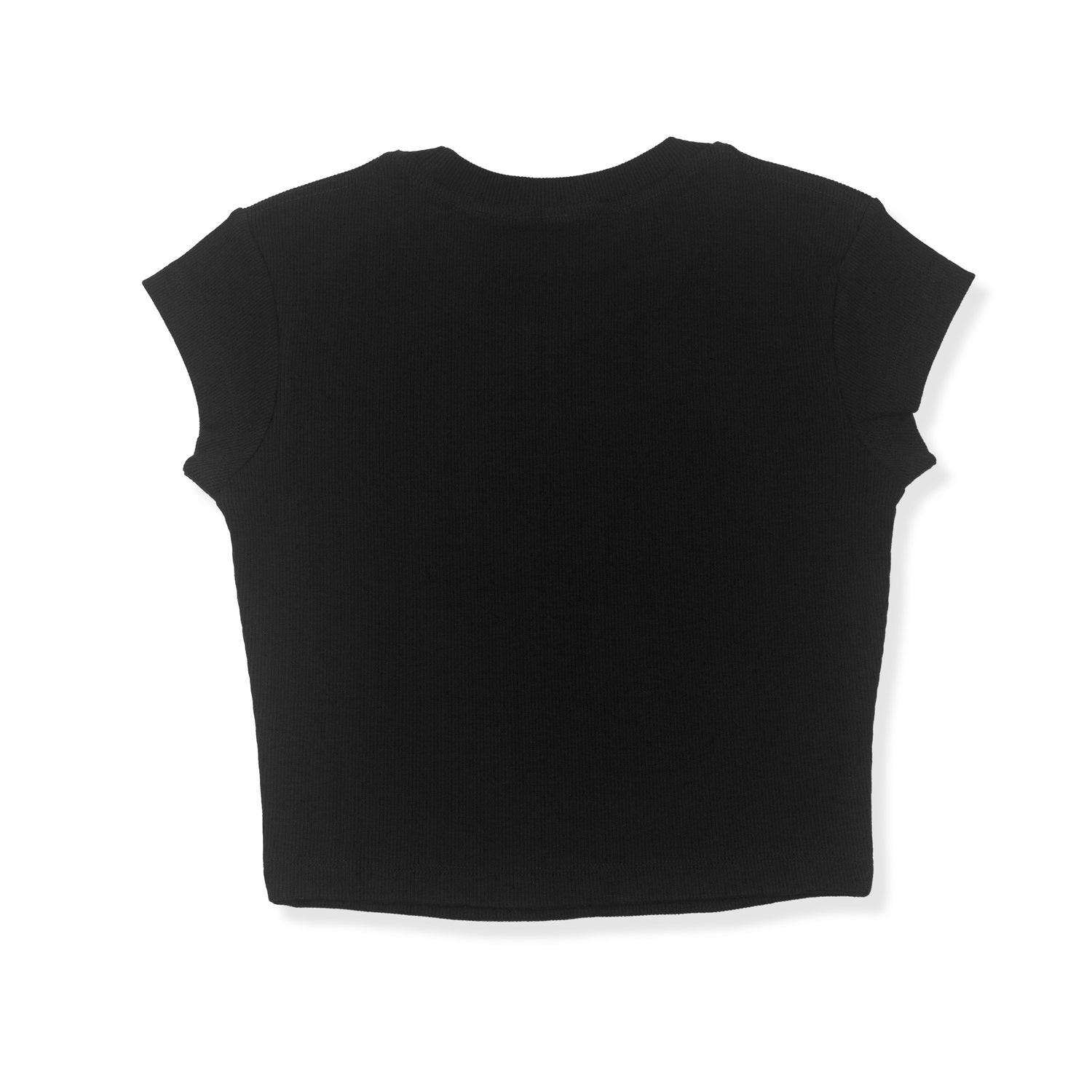 T-SHIRT  IN COTONE A COSTINE NERA - DONNA