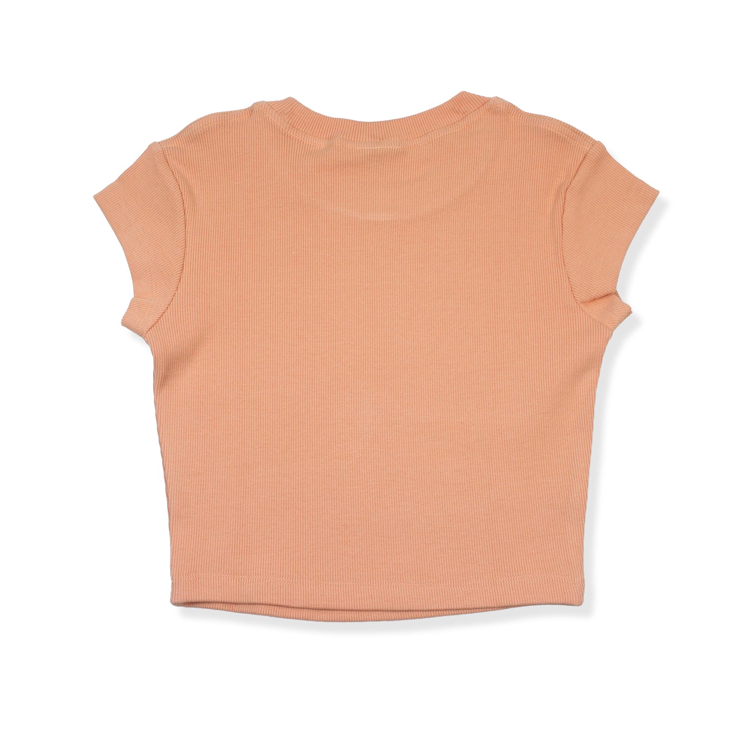 T-SHIRT  IN COTONE A COSTINE PESCA - DONNA