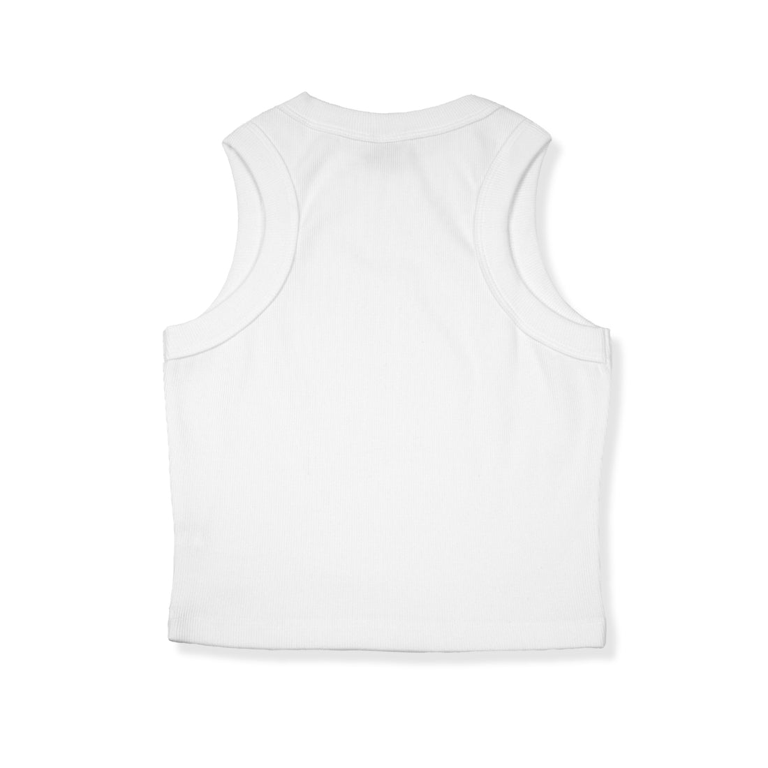 SMANICATO IN COTONE A COSTINE BIANCO - DONNA