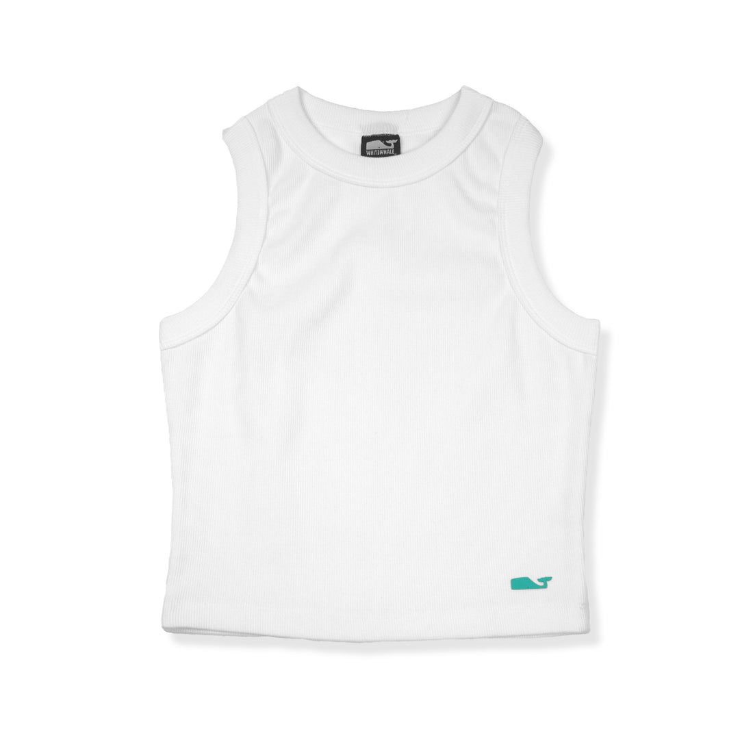 SMANICATO IN COTONE A COSTINE BIANCO - DONNA