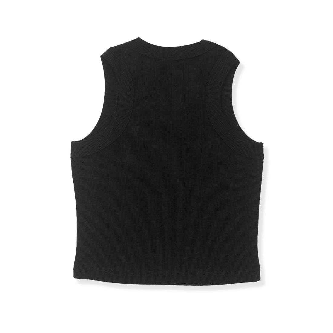 SMANICATO IN COTONE A COSTINE NERO - DONNA