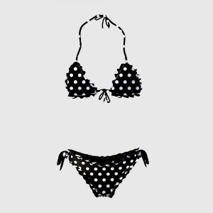 Bikini Triangolo/Slip Frou Frou Donna Pois Black