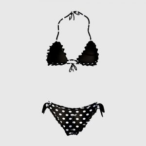 Bikini Triangolo/Slip Frou Frou Donna Pois Black